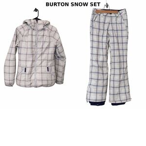 Burton Women’s Plaid Snow XS Jacket & Pants Matching Set | Winter Ski Snowboard